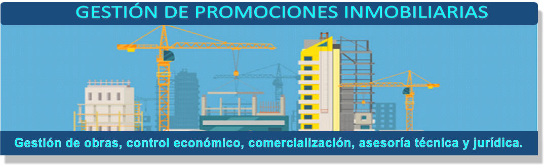 GESTIN DE PROMOCIONES INMOBILIARIAS    Gestin de obras, control econmico, comercializacin, asesora tcnica y jurdica.